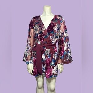 Flying Tomato Plum, Silver & Blue Romper with Flowing Silhouette